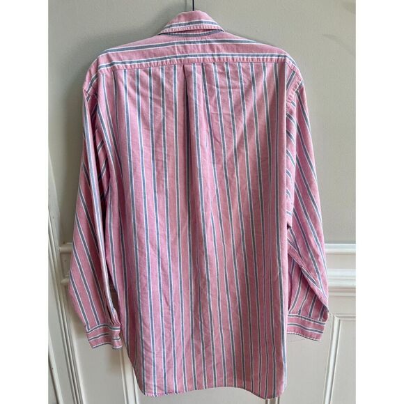 Men’s Ralph Lauren Pink and Chambray Blue Stripe Oxford Shirt - Picture 3 of 4